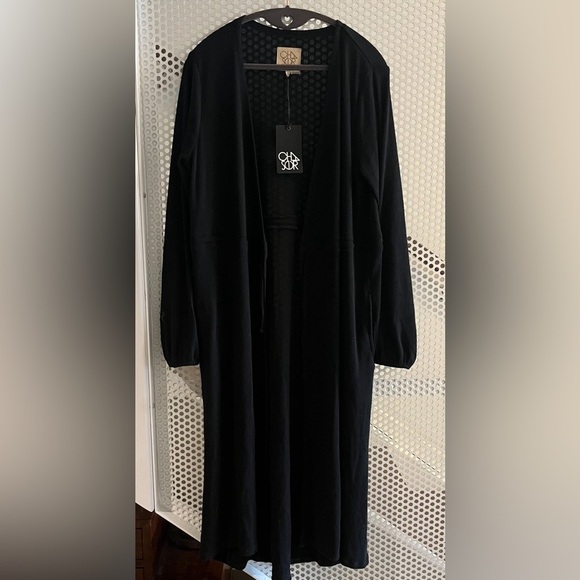 Chaser (sold on Revolve) Love Rib Long Cardigan Size Medium in Black NWT - Picture 3 of 11